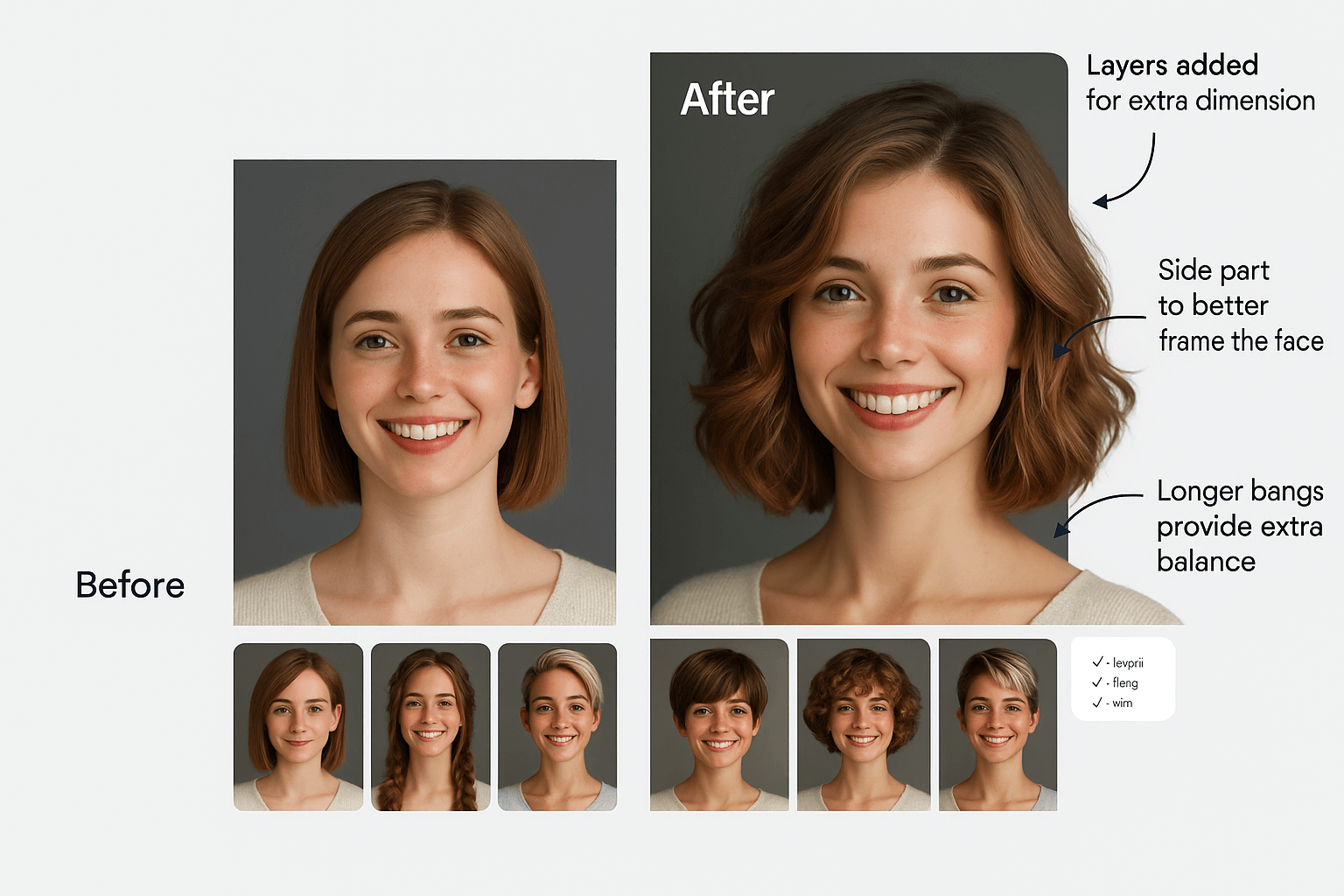AI Hairstyle Changer interface showing virtual ai hairstyle try-on and hairstyle ai features
